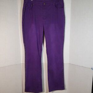 DG2 by Diane Gilman Women's Studded Leg Jeans Size 16WT Purple